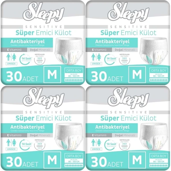 Sleepy Yetişkin Bezi Emici Külot M - Orta - Medium 120 Adet (4PK*30) ürün görseli 1