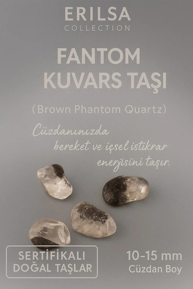 Sertifikalı Fantom Kuvars Taşı Kütle 10-15 mm Cüzdan Boy – Bereket ve İstikrar Enerjisi Taşı ürün görseli 1