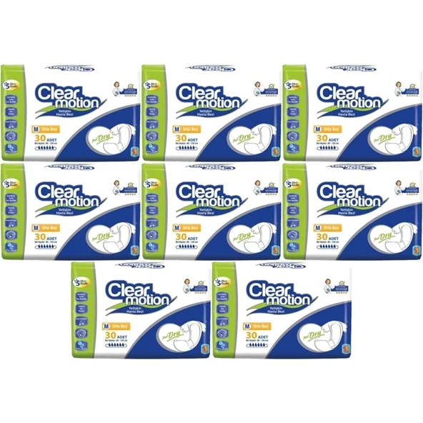 Clearmotion Yetişkin Bezi Bel Bantlı M - Orta - Medium 240 Adet (8PK*30) ürün görseli 1