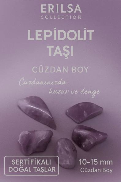 Sertifikalı Lepidolit Taşı Kütle 10-15 mm Cüzdan Boy – Huzur Denge ve Sakinlik Taşı ürün görseli 1