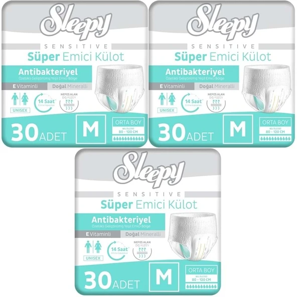 Sleepy Yetişkin Bezi Emici Külot M - Orta - Medium 90 Adet (3PK*30) ürün görseli 1