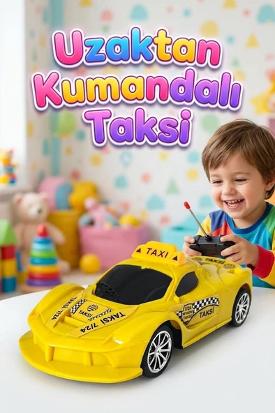 Uzaktan Kumandalı Hızlı Taksi - 1:20 Ölçekli 4 Fonksiyonlu 27 MHz Kumandalı Oyuncak Araba ürün görseli 1