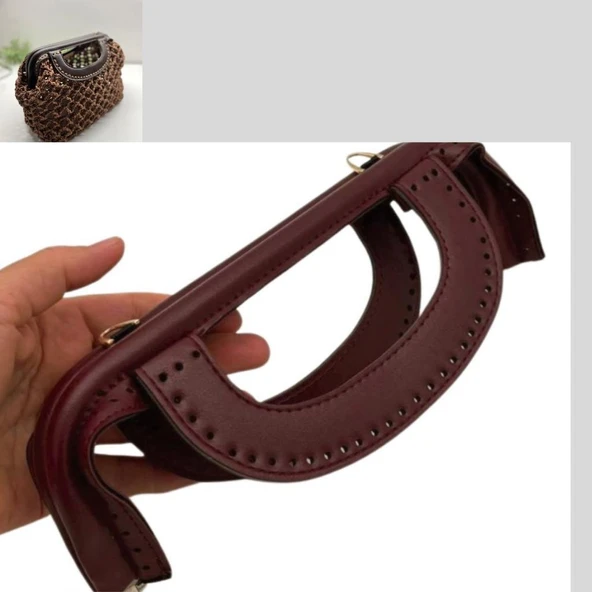 Angel Çanta Aksesuar 25 cm Suni Derili Bordo Renk Gizli Çanta Bursu Yeni Model ürün görseli 1