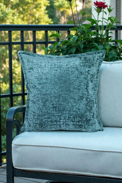 VISIONARIO Kırlent İthal Kadife Kumaş - 45x45cm Yumuşak Dokulu Dekoratif Özel Tasarım Kırlent Kılıfı - S07 ürün görseli 1