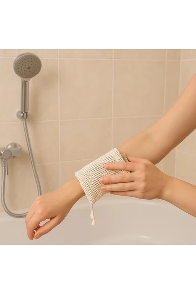 File Duş Lifi Banyo Sabun Kesesi Yumuşak Pamuklu File 5'li Set ürün görseli 1
