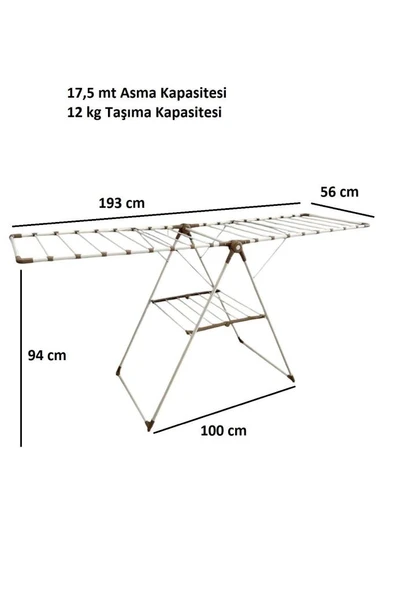 Mega Plast Çamaşır Kurutmalık Kapiçino - Resim 3