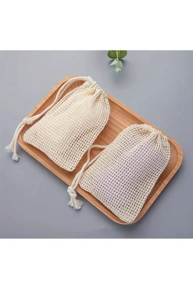 Doğal Pamuklu File Sabun Kesesi 3'lü Set 9x15 cm Sabunluk, Duş Lifi, Banyo Aksesuarı ürün görseli 1