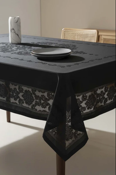 Jumbo Jakar Siyah Sıvı İtici Leke Tutmaz Masa Örtüsü 160x220 cm ürün görseli 1