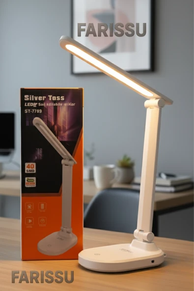 ST-7799  Göz Koruyucu, Katlanabilir LED Masa Lambası | 2400 mAh Şarjlı, 3 Kademeli Işık Ayarı ürün görseli 1