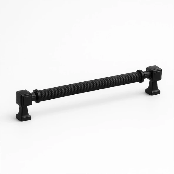Talas Tırtıklı 288 mm Siyah Renk Metal Kulp Kapak Kulpu Modern Mobilya Çekmece Dolap Kulpları ürün görseli 1