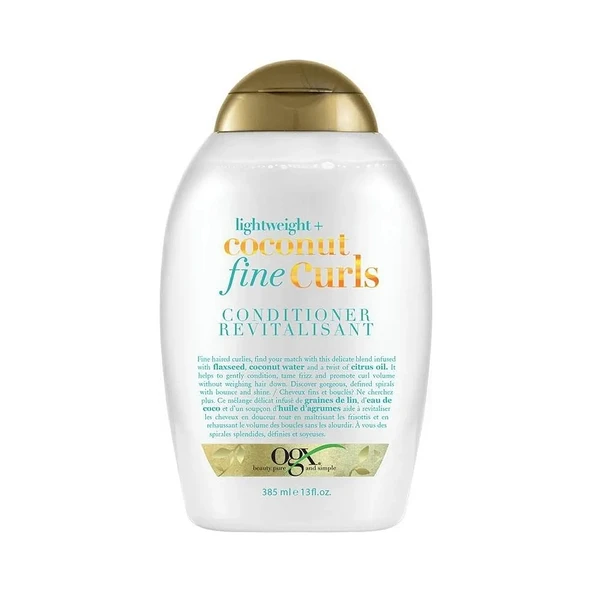 Organix Coconut Fine Curls İnce Telli Saçlar İçin Bakım Kremi 385 ml ürün görseli 1