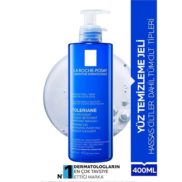 La Roche-Posay Toleriane Hassas Ciltler Dahil Tüm Ciltler İçin Temizleme Jeli 400 ml ürün görseli 1