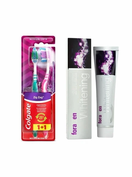 Colgate Zigzag Orta Diş Fırçası 1+1+Foramen Beyazlatıcı Diş Macunu 125 Gr ürün görseli 1