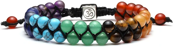 Valkyrie 7 Çakra Doğal Taş Bileklik Ayarlanabilir Örgü Tasarım Yoga Enerji Dengeleyici Meditasyon Taşları ürün görseli 1