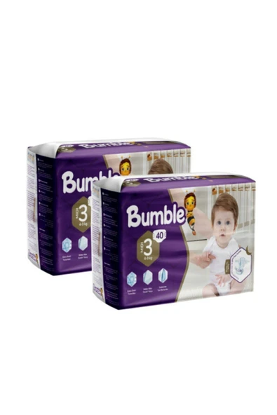 Bumble 3 Numara Midi Bebek Bezi Eko Paket 80 Adet | 4-9 Kg ürün görseli 1
