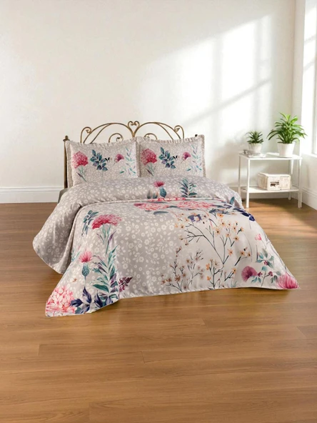 Doğal Keten Kumaş Çift Kişilik Yatak Örtüsü Seti (3 Parça) KETENÇKY0004 RENKLİ 240 X 260 ürün görseli 1