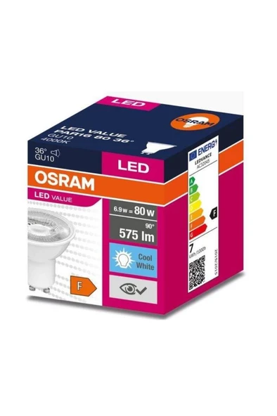 Osram Ledvalue 6,9W (80W) Led Spot Ampul 4000K Günışığı GU10 ürün görseli 1