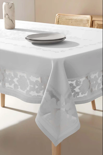 Jumbo Jakar Gri Sıvı İtici Leke Tutmaz Masa Örtüsü 160x220 cm ürün görseli 1