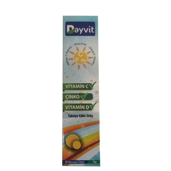 Dayvit Vitamin C Çinko Vitamin D Efervesan Tablet ürün görseli 1