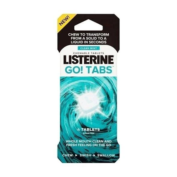 Listerine Go! Tabs Clean Mint Çiğneme Tableti 4'lü ürün görseli 1