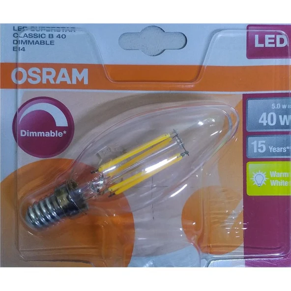 Osram E-14Duy  5 Wattt 2700 K Dimlenebilir Led Ampul ürün görseli 1