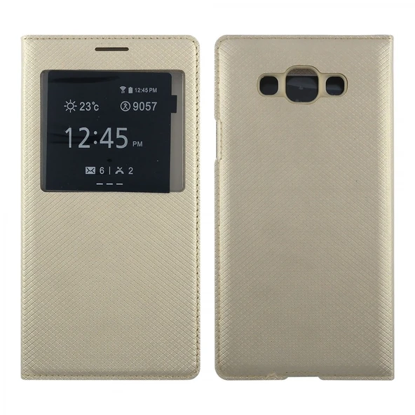 Nettech Samsung Galaxy E700 E7 2015 Uyumlu Pencereli Kapaklı Kılıf VR-8934 ürün görseli 1