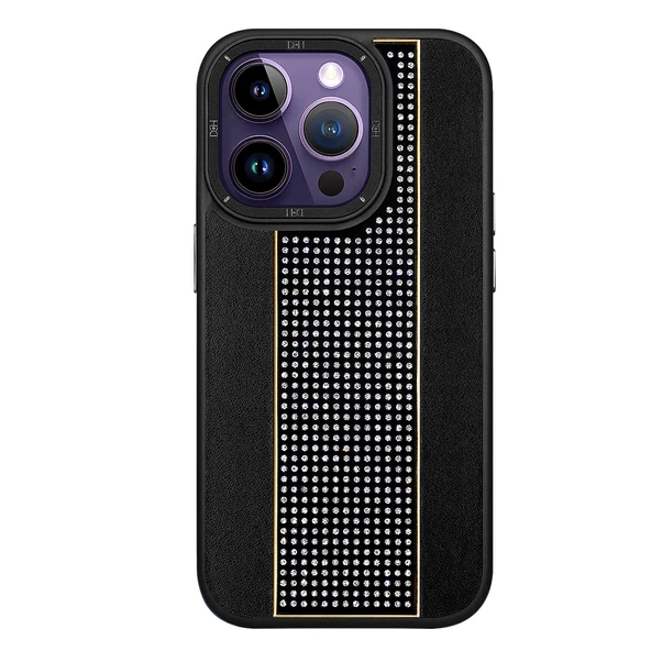 Nettech Apple iPhone 13 Pro Max Uyumlu Taşlı Deri Seri Arka Koruma Kılıf NT-101475 ürün görseli 1