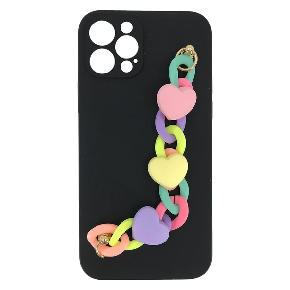 Nettech Apple iPhone 12 Pro Max Uyumlu Bilek Zincirli Arka Koruma Kılıf NT-89921 ürün görseli 1
