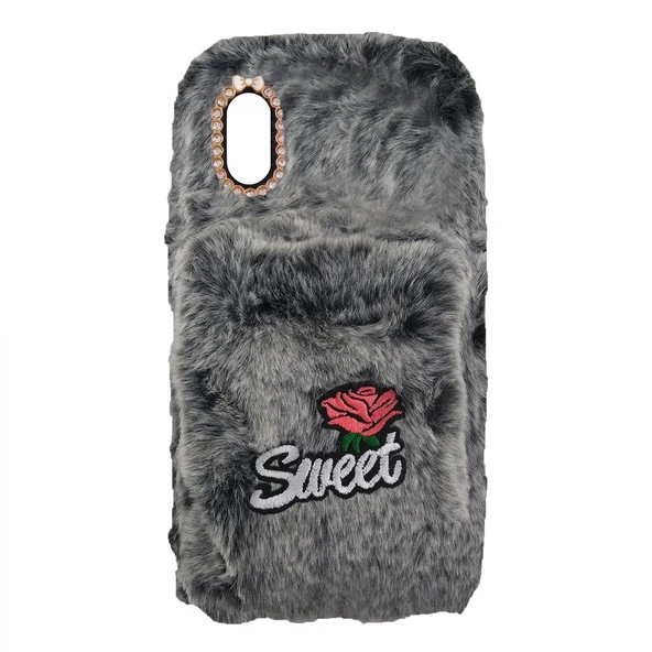 Nettech Apple iPhone XS Uyumlu Peluş Arka Koruma Kılıf VR-13112 ürün görseli 1