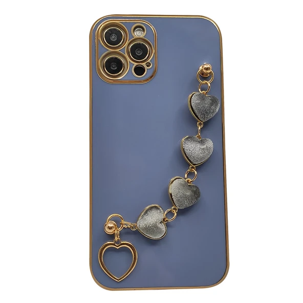 Nettech Apple iPhone 12 Pro Max Uyumlu Lüx Kalp Zincir Arka Koruma Kılıf NT-94804 ürün görseli 1