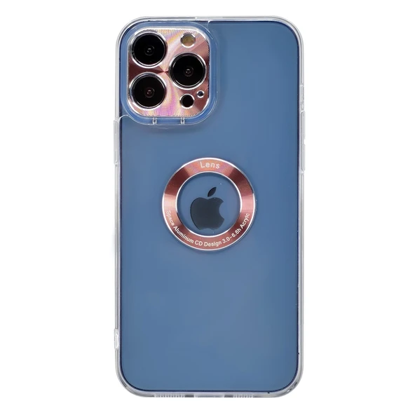 Nettech Apple iPhone 13 Pro Uyumlu Metal Halka Logo Delikli Arka Koruma Kılıf NT-95513 ürün görseli 1