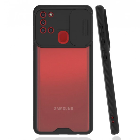 Nettech Samsung Galaxy A21S Uyumlu Platin Kamera Kızaklı Arka Koruma Kılıf NT-86666 ürün görseli 1