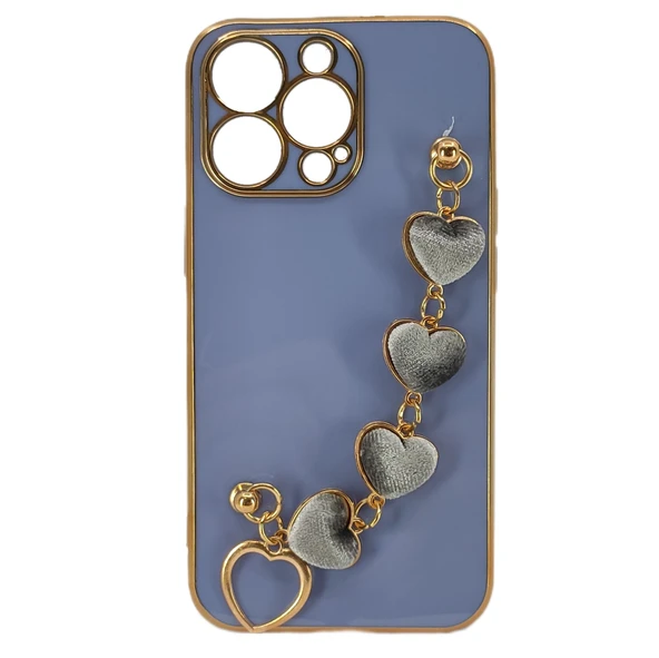Nettech Apple iPhone 13 Pro Uyumlu Lüx Kalp Zincir Arka Koruma Kılıf NT-94818 ürün görseli 1