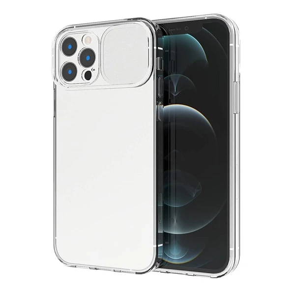 Nettech Apple iPhone 12 Pro Uyumlu Şeffaf Kamera Kızaklı Arka Koruma Kılıf NT-91271 ürün görseli 1