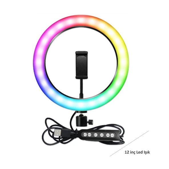 Rgb Led MJ30 Ringlight 12 inç Led Işık NT-96251 ürün görseli 1
