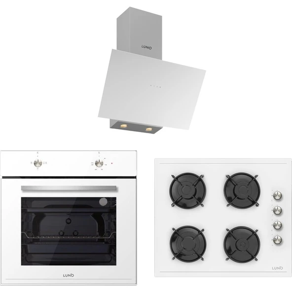 Silverline Luno Ankastre Beyaz Set (Turbo Fırın-Dokunmatik Davlumbaz ) ürün görseli 1