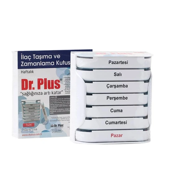 Dr.Plus Haftalık İlaç Taşıma ve Zamanlama Kutusu ürün görseli 1