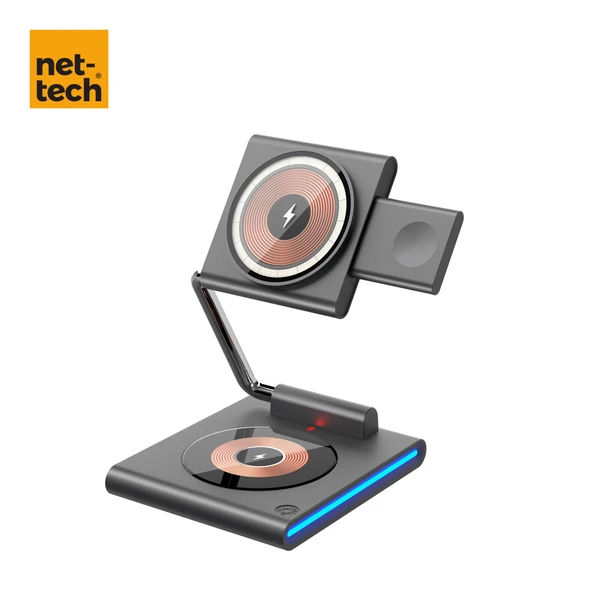 Nettech NT-WCH04 3in 1 15W Kablosuz Wireless Şarj NT-WCH04 ürün görseli 1
