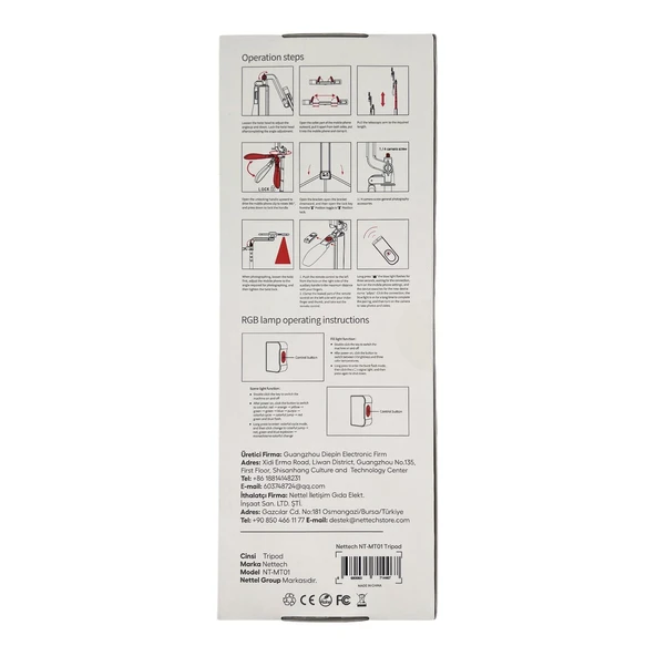Nettech NT-MT01 Telefon Multi-Function Tripod Stand NT-106750 - Resim 3