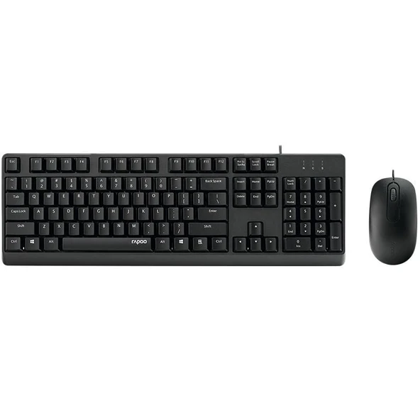 RAPOO X130Pro 13386 Kablolu USB TR Klavye Mouse Set Siyah ürün görseli 1