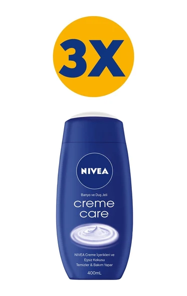 Nivea Creme Care Banyo ve Duş Jeli 3 x 400 ML ürün görseli 1