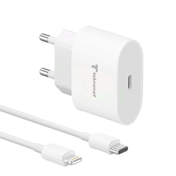 Teknonet TN-HCH11 20W PD 3000 mAh Lightning Kablo + Şarj Aleti NT-98784 ürün görseli 1