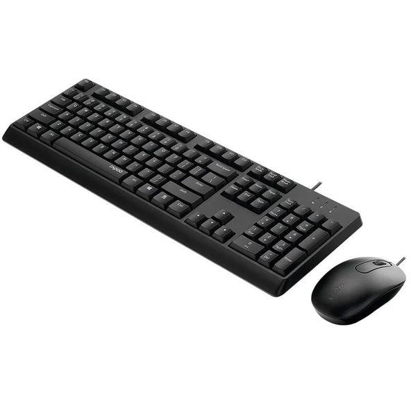 RAPOO X130Pro 13386 Kablolu USB TR Klavye Mouse Set Siyah - Resim 4