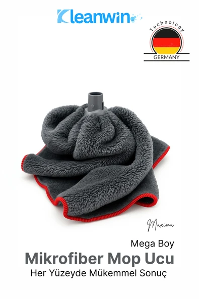 Kleanwin Maxima Gri Mega Boy Mikrofiber Havlu Mop Ucu – Yer Silme Mopu, İz Bırakmayan Temizlik Mopu ürün görseli 1