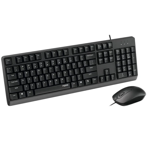 RAPOO X130Pro 13386 Kablolu USB TR Klavye Mouse Set Siyah - Resim 3