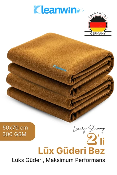 Kleanwin Luxury Shammy 2’li Set | 50x70 cm | 300 GSM | Emici Araç Kurulama ve Yeni Nesil Temizlik Bezi ürün görseli 1
