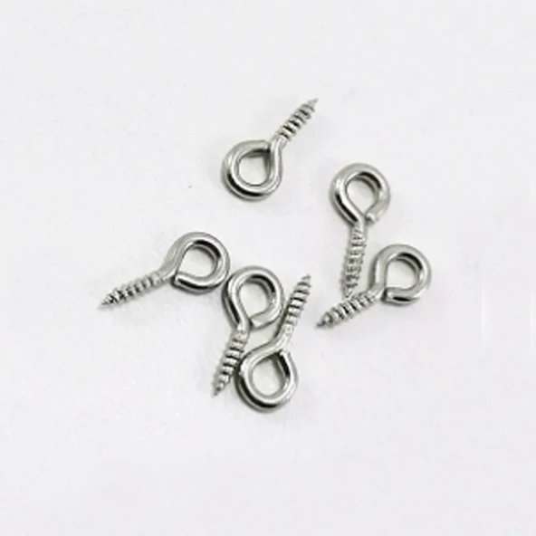 Metal Takı Ve Obje Halkası Vidalı  1 CM  (1000 Adet)  Gümüş ürün görseli 1