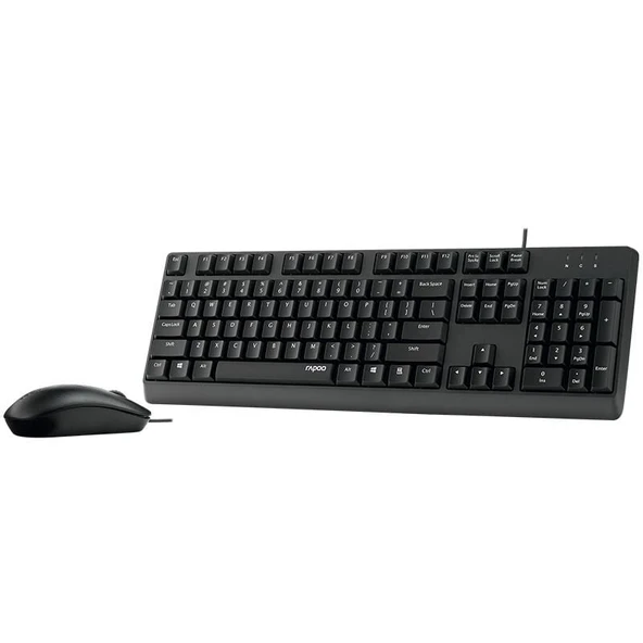 RAPOO X130Pro 13386 Kablolu USB TR Klavye Mouse Set Siyah - Resim 2
