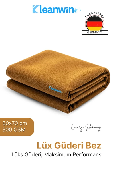 Kleanwin Luxury Shammy Güderi Bez | 50x70 cm | 300 GSM | Emici Araç Kurulama ve Yeni Nesil Temizlik Bezi ürün görseli 1