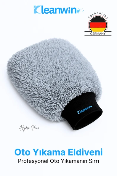 Kleanwin Hydroglove Mikrofiber Oto Yıkama Eldiveni | Gri | Sünger Dolgulu, Emici Araç Temizlik Eldiveni ürün görseli 1